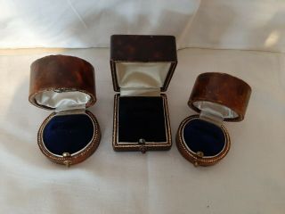 3 Antique Vintage Victorian / Edwardian Ring Boxes