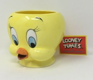 Vintage Tweety Bird Looney Tunes Ceramic Coffee Mug Cup Warner Bros W/ Tag