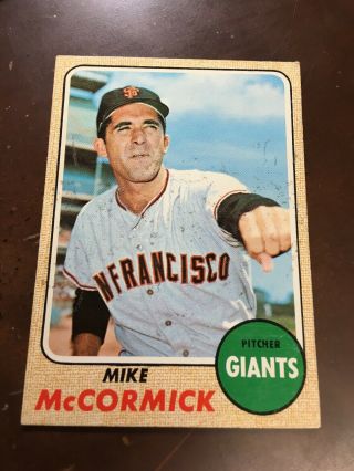 1968 Topps Mike Mccormick 400 White Letter Rare Vg - Ex
