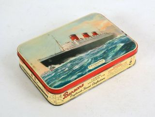 Rms Queen Mary Bensons Confectionery Souvenir Lito Tin Cunard Lines Colorful