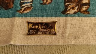 Vintage RARE Kay Dee Shells from the Seacoasts Linen Kitchen Towel W Orig Label 2
