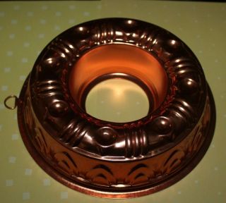 Vintage Copper Tone Aluminum 3 1/2 Cup Jell - O Mold Bundt Cake Ring Decor