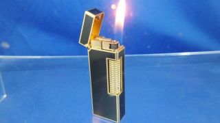 Vintage Swiss Dunhill Rollagas Lighter Black Lacquer Serviced