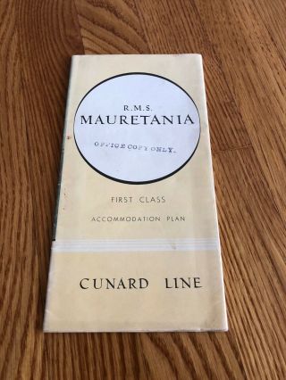 Rms Mauretania First - Class Color - Coded Deck Plan Cunard