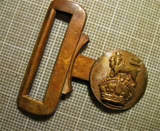 Vintage British Army Brass Belt Buckle,  Dieu Et Mon Droit,  Kings Crown