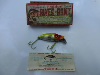 Vintage Minty Heddon River Runt Spook Sinker Xry 9110 Translucent Glow W/ Box