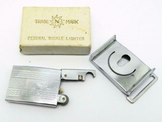 Vintage Mioj Occupied Japan Federal Belt Buckle Cigarette Lighter