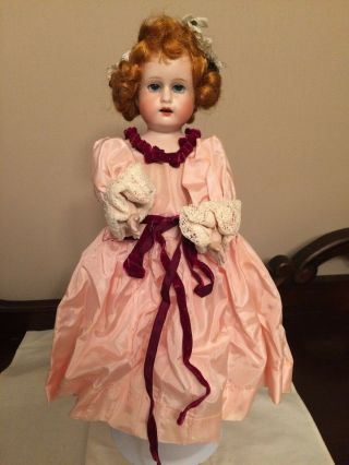 12 " Antique Morimura 5 Bisque Head/hands Doll With Leather Body & Jointed Knees