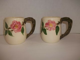 2 Hp Franciscan Desert Rose Grand Coffee Mugs Vintage Gladding Mcbean California