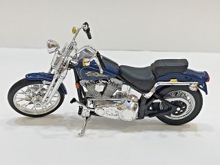 Maisto Harley Davidson Fxsts Springer Softail Cycle Diecast Black Blue 5.  25 " L