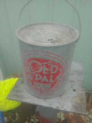 Rave Vintage Fishing 10 1/2 " High Old Pal Metal Minnow Bucket Can