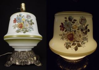 Hurricane Lamp Base Vintage Gwtw Flowers Gone With The Wind Night Light