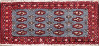 Bokhara Oriental Area Rug Wool Hand - Knotted Geometric All - Over 2 X 3 Blue Carpet