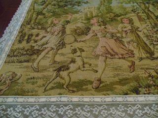 vintage tapestry wall hanging,  children at play, 3