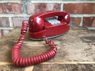 Vintage Western Electric Red Princess Phone With Push Buttons