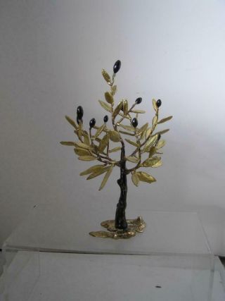 Vintage Mid Century Metal Sculpture of Fig TREE Artistic & signed 10 