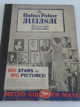 The Motion Picture Almanac Pictures And Personalities,  1929 Hardcover.
