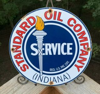 Vintage Standard Oil Porcelain Sign,  Pump Plate,  Service Station,  Gasoline