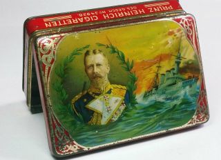 1910s Prince Heinrich - Henry,  Grandson Of Queen Victoria German Cigarette Tin