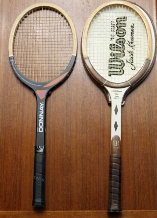 Vintage Wood Donnay And Wilson Jack Kramer Pro Staff Tennis Racquets