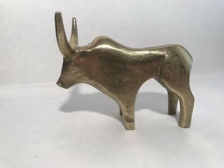 Vintage Brass Longhorn Steer Bull Statue Sculpture Figure Approx 5 " X6 " X4 "