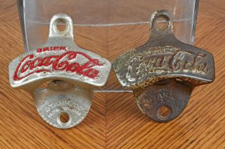 Vtg Starr X Drink Coca Cola Wall Mount Bottle Cap Openers 1929 And 1943