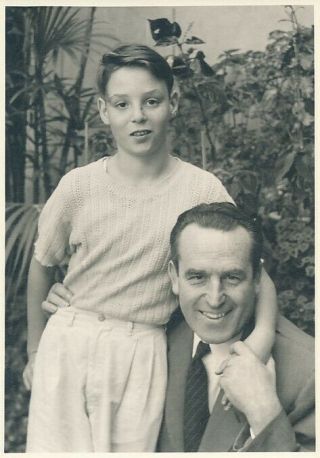 Harold Lloyd & Son Candid Greenacres Vintage 1930s Dbw Portrait Photo