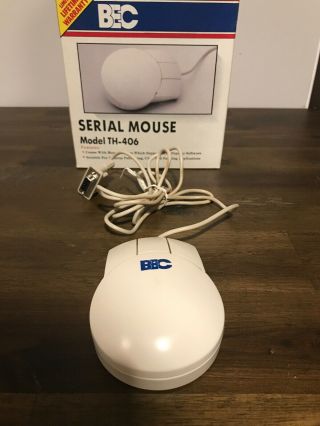 Vintage Bec Serial Mouse Model Th - 406 3 Click Button