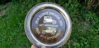 Antique Vintage Dodge Brothers 60th Anniversary Silver Plate Sign