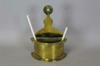 Very Rare Late 17 C Dutch Hanging Brass Pipe Box With The Best Cut Out Crest