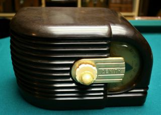 VINTAGE OLD ANTIQUE ZENITH TUBE TABLE RADIO,  1939;RESTORED,  LOWERED RESERVE 2