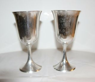 Vintage Hausmann 6 - 5/8” Sterling Silver Wine Goblets -