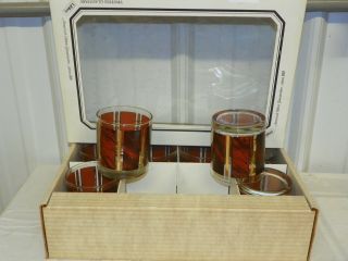 Vintage Mid Century Libbey Hostess Highball Lowball Cocktail Glasses 8 Pc Set