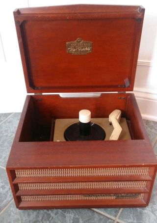 Antique Vintage Rca Victor 7 - Hf - 45 Record Player For Restoration - Powers On