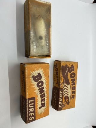 3 Vintage Bomber Lures With Papers And Boxes