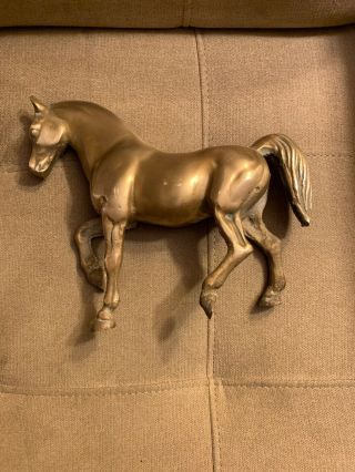 Vintage Brass Horse Statue Solid Standing Figurine Heavy Collectible