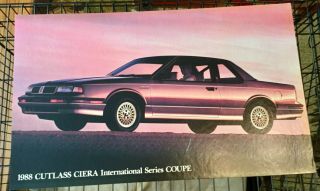 Vintage Oldsmobile Dealer Point Of Poster 1988 Cutlass Ciera International