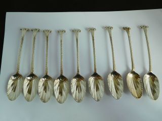 Rare Group Of George Iii English Sterling Silver " Feather Edged " Spoons