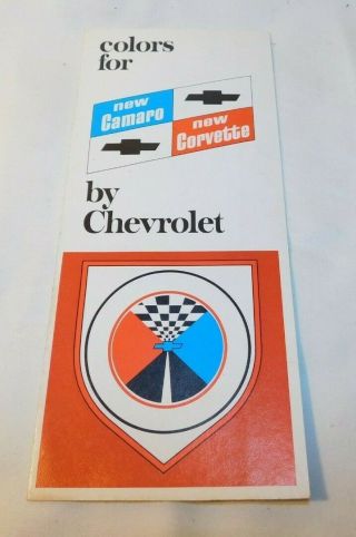 Vintage Chevrolet Chevy Camaro Corvette Colors Advertising Sales Brochure Book