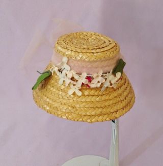 Straw Hat For 18 " - 20 " Miss Revlon Doll By Ideal 1950s