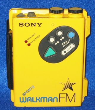 Vintage Sony Wm - F5 Walkman Radio Cassette Player Sports Waterproof Yellow Parts