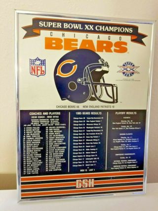 Bowl Xx Champions Chicago Bears Wall Hanging