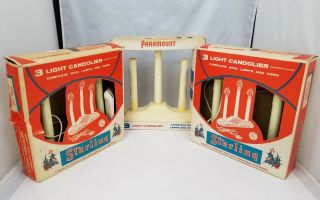 Vintage 3 Light Candolier Christmas Window Candle Set Of 3 Sterling Paramount