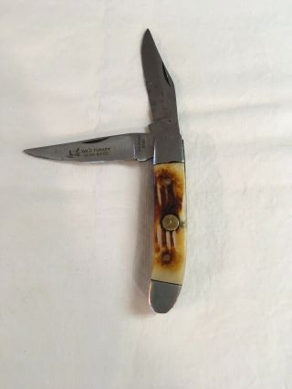 Vintage Wild Turkey Hand Made Solingen Steel 2 Blade Pocket Knife Pre - Owned.