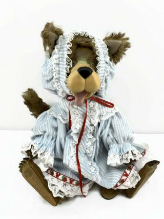 Robert Raikes Wood Little Red Riding Hood Wolf Doll Jointed 15 " 35/500 Limited