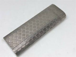 Auth Cartier Silver - Plated Chain Pattern Oval Lighter Silver (06399)
