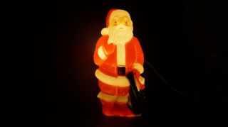 1968 Vintage Empire Usa Lighted Christmas Santa Blow Mold Figurine 023655