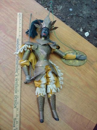 Vintage Antique 23 " Large Size Handmade Authentic Wood Brass Soldier Puppet Doll