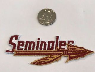 Fsu Florida State Seminoles Vintage Embroidered Iron Patch 4 " X 1.  5 " Awesome