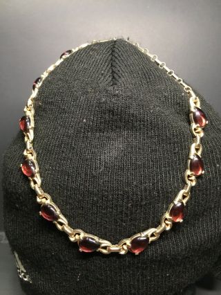 Vintage Barclay Gold Tone Purple Glass Costume Necklace